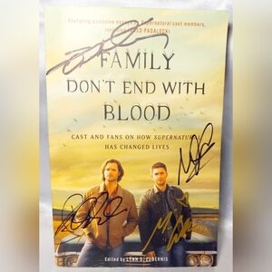Family Don't End With Blood Book, Supernatural, Autographed